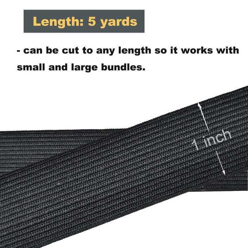 Lelines Leline's Elastic Spool, Knit Elastic Band for Sewing, 1 Inch X 5 Yard, Black - Image 3